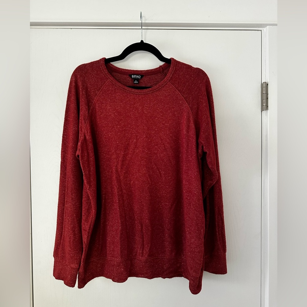 Buffalo David Bitton Women’s Red/Orange Crewneck Top size XL
